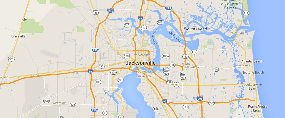 Jacksonville Dumpster Service Dumpster Rental Service Area Map